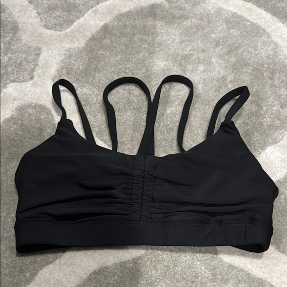 Aqua Black Strappy Sports Bra with Crossback Design - Picture 1 of 3